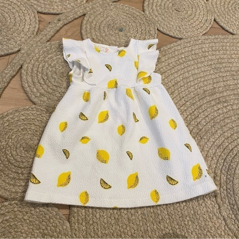 Zara baby girl lemon dress ruffles 12/18m